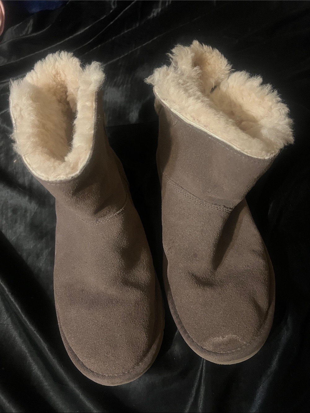 Koolaburra Women's Suede-Look Shearling-Lined Ankle Boots - Taupe